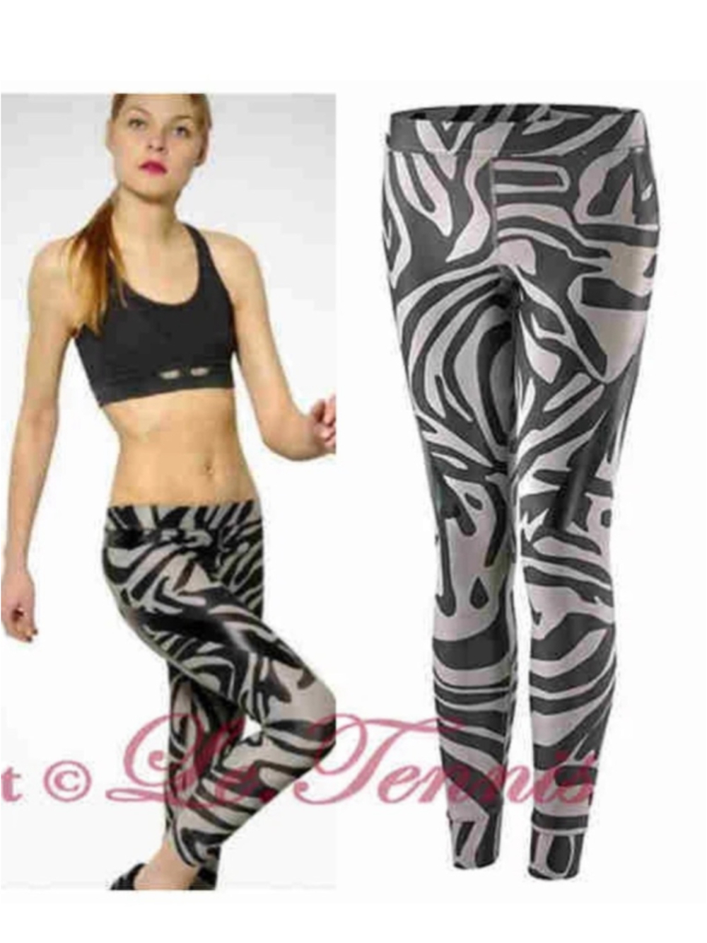 Adidas by Stella McCartney Run Techfit Zebra Print Compression Leggings Animal P